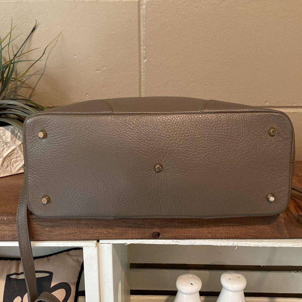 Furla Taupe Leather Satchel with Gold Hardware - Picture 3 of 12